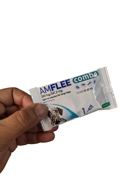 قطره ضد کک و کنه سگ آمفلی کمبو (Amflee combo) مخصوص وزن بیست تا چهل کیلوگرم