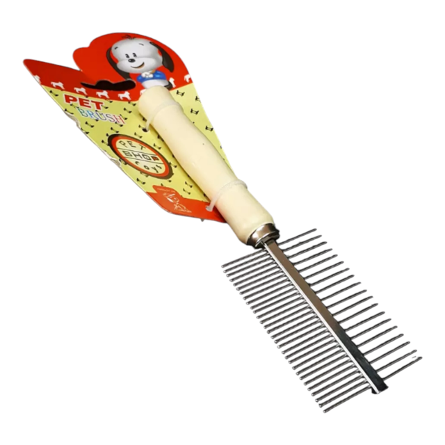 شانه گره باز کن دو طرفه دسته چوبی