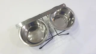 ظرف دوقلو استیل پایه دار  سایز اسمال