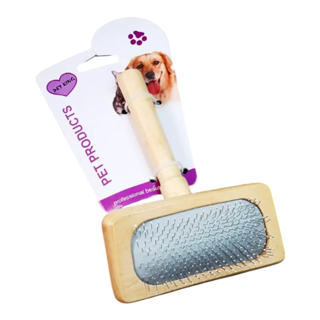 برس دسته چوبی موی سگ و گربه برند pet king سایز اسمال